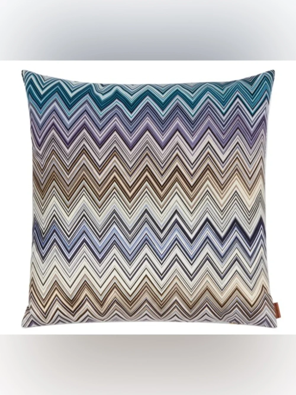 Missoni Jarris Cushion 16 Inch Blue Zigzag Throw Pillow 16x16